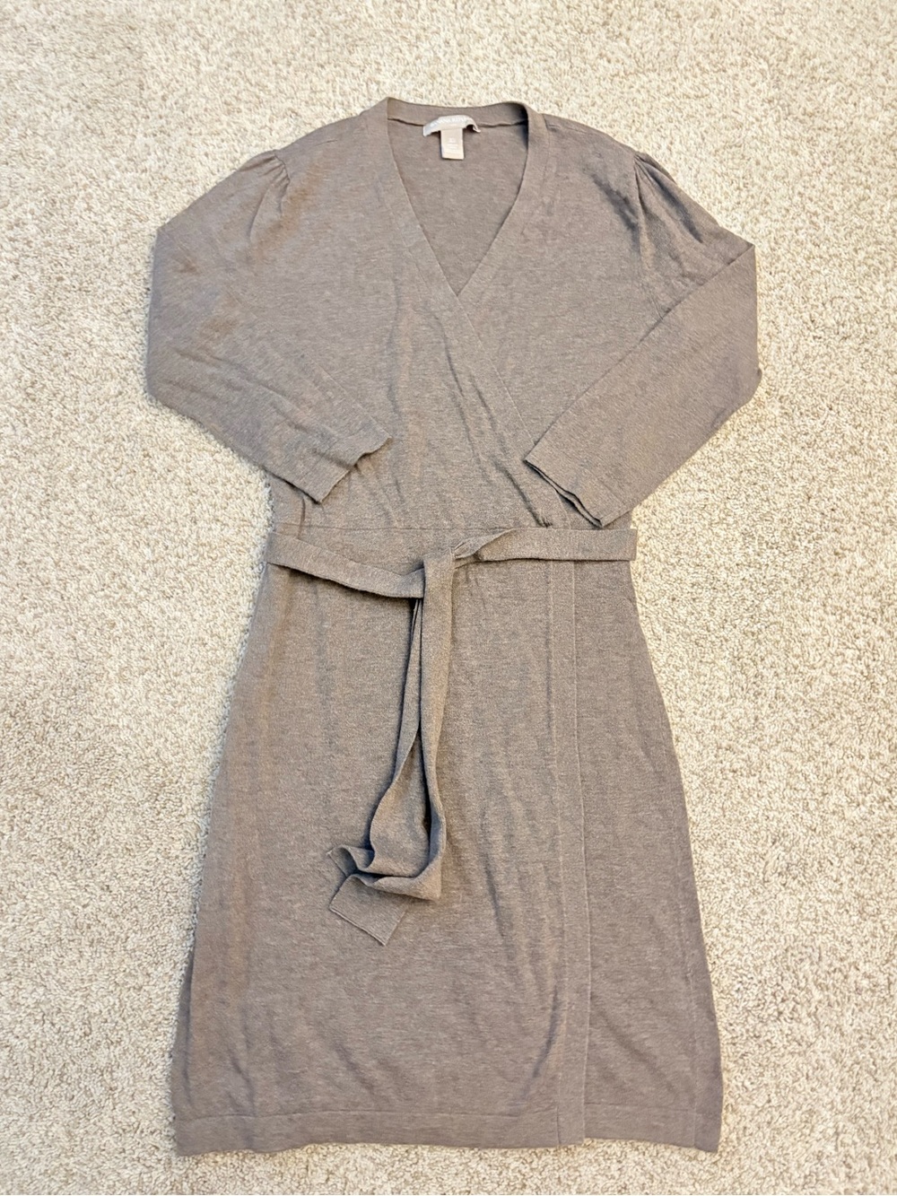 Banana Republic Faux Wrap Sweater Dress in Taupe, Size XS